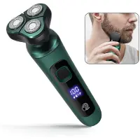 Zree 4 In 1 Smart Shaver Kit,Rasoir électrique humide,Rechargeable Rasoir à sec, Facile à transporter, avec tondeuse à cheveux etc, écran LCD