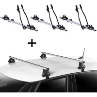 VDP 3x porte-vélos SAGITTAR + barres de toit EVO ALU compatibles avec Fiat Cinquecento 3 portes 1991-1998