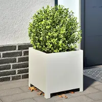 Prolenta Maison Exclusive - 2 bacs à plantes blancs 40 x 40 x 40 cm en acier