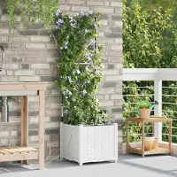 Prolenta Maison Exclusive - Pot de jardin blanc, 40 x 40 x 142 cm, en polypropylène