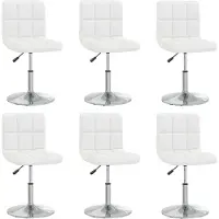 Syfax Chaises à manger lot de 6 blanc similicuir