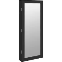 Syfax Armoire à bijoux avec miroir et éclairage LED mural noir