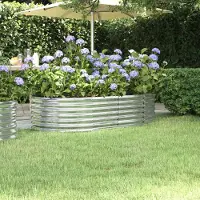 Prolenta Maison Exclusive - Lit surélevé de jardin Acier galvanisé Argenté