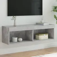 Prolenta Maison Exclusive - Meuble TV avec éclairage LED gris béton 100x30x30 cm