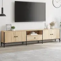 Prolenta Maison Exclusive - Meuble TV avec tiroir Chêne Sonoma 200x25x44cm Matériau dérivé du bois