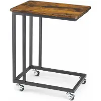HowHomely Table basse à roulettes LOFT 35x61x50 cmReproduction noir et marron