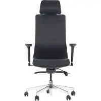 Stema Chaise de bureau pivotante ergonomique AKCENT/F PLUS, base chromée, accoudoirs réglables, assise coulissante (avant-arrière), noir