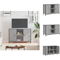 vidaXL Armoire TV Gris Chêne Sonoma 100x35x65 cm Bois composite - Meuble TV