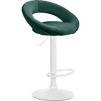 CLP Chaise de bar Olinda - velours, structure noire - crème