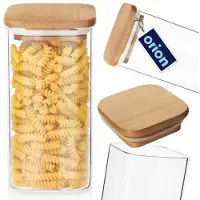 Orion Récipient en verre pour aliments secs Bocal de stockage Bocal de cuisine avec couvercle et joint 1,5 L