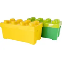 LEGO 2 Boîtes de rangement Moyenne Verte + Jaune avec couvercle Empilable NOUVEAU Quantité 2 pièces - Chaque mélange est composé individuellement