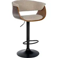 CLP Tabouret de bar Vestal, Couleur:noyer/crème, Matériau de base:Tissu