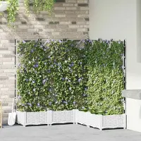 Prolenta Maison Exclusive - Ensemble de 5 pots de jardin, blanc, 120 x 120 x 125,5 cm, en polypropylène (PP)