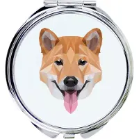 Art-Dog Shiba Inu - Miroir avec photo et imprimé géométrique de la marque