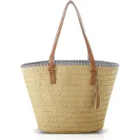 Sonstiges Sac à main en paille Femme Sac d'été à bandoulière Sac de plage Boho Shopper