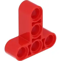 LEGO Technic : 50 Hebelarme 3x3, Forme en T, 5 Achs- und Pin-Löcher, Rot