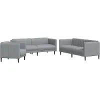 Syfax Ensemble de canapés 3 pcs gris clair tissu