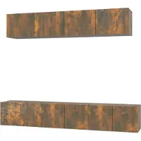 Syfax Ensemble de meubles TV 5 pcs Chêne fumé Bois d'ingénierie
