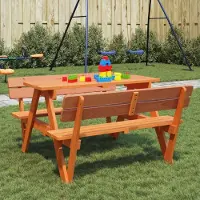 vidaXL Meubles Table de pique-nique pour 4 enfants avec trou pour parapluie Sapin massif - Tables de jardin 4008986