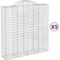 vidaXL Gabions avec arc surélevé 5 pcs. 200x50x200/220cm Fer galvanisé