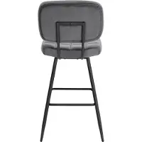 Merkloos Tabourets de bar - lot de 2 - 2 pièces - Tabourets de bar de luxe - Avec dossier - Tabourets de bar - Tabourets hauts - Noir - Gris - Velours