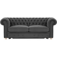 Wintech Chesterfield Max Borneo – Canapé trois places convertible avec sommier-Velluto 19-like oak