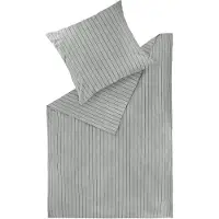Schöner Wohnen Kollektion Collection SCHÖNER WOHNEN - Linge de lit d'hiver SOFT STRIPE Gris 200 x 200 cm