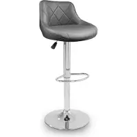 AGA Tabouret de bar gris, hauteur réglable, assisse rembourrée