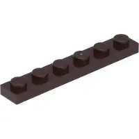 LEGO 1x6 plaque 3666 - 250 pièces brun foncé