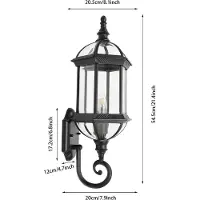 StarTech.com Applique murale d'extérieur - Applique murale en verre - Résistante à l'humidité - Alimentation secteur CA - Sans ampoule - Lumière blanche - Hauteur à partir de 30,5 cm - Noir