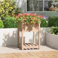 Prolenta Maison Exclusive - Bac à plantes avec tablette 54x54x81 cm Bois massif Pin
