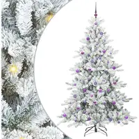 Syfax Sapin de Noël Artificiel à Branches Articulées Blanc 210 cm