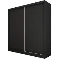 Beautysofa Armoire MARIO 200 cm, noire – Armoire coulissante avec 2 portes coulissantes, étagères et penderie, armoire sans miroir