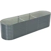 Syfax Lit surélevé de jardin 320x80x81 cm Acier galvanisé Gris