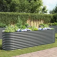 Prolenta Maison Exclusive - Potager surélevé 320x80x81 cm Acier galvanisé Gris