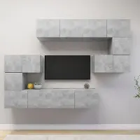 vidaXL "2024 Moderne" Ensemble de 8 meubles TV en bois gris béton - Armoires TV Nouveau2953513