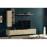 Xl Moebel Gmbh Moderne Ensemble de 3 pièces de meubles de salon Designer tv stand étagère murale