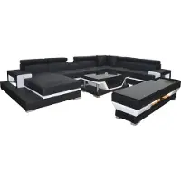 AEA Design Leder Polster Sitz Zimmer Eck Wohn Sofa Couch Designer Garnitur XXL+USB