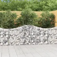 Prolenta Maison Exclusive - Paniers à gabions arqués 2 pcs 200x30x80/100 cm Fer galvanisé