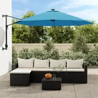 Prolenta Maison Exclusive - Parasol mural avec LED, couleur bleu marine, 290 cm