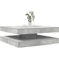 Prolenta Maison Exclusive - Table basse rotative à 360 degrés gris béton 90x90x34,5 cm