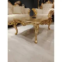 AEA Table basse Tables Chesterfield Design Meubles de luxe Or Bois Salon Nouveau