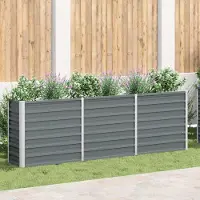 Prolenta Maison Exclusive - Potager surélevé en acier galvanisé 240 x 40 x 77 cm Gris