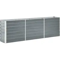 Syfax Lit surélevé de jardin Acier galvanisé 240x40x77 cm Gris