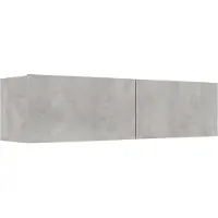 Syfax Meuble TV Gris béton 120x30x30 cm Bois d’ingénierie