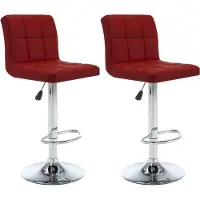 Syfax Tabourets de bar lot de 2 rouge bordeaux similicuir