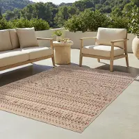 Tapiso Tapis Tapis YUCANA Outdoor Beige Balcon Résistant aux UV 160 x 230 cm