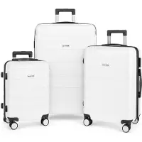 Omna | Set de valises sur roulettes 3 en 1 - Blanc - Léger et robuste - Valise rigide en ABS 94L + 63L + 40L