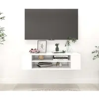 Prolenta Maison Exclusive - Meuble TV suspendu blanc 100x30x26,5 cm Matériau dérivé du bois