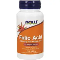 Sonstiges Acide folique 800 mcg avec vitamine B-12 250 comprimés Now Foods